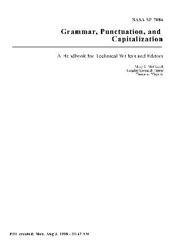 Grammar, punctuation, and capitalization: a handbook for technical writers and editors