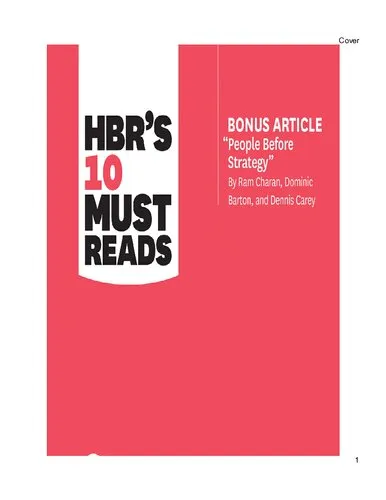 HBR's 10 Must Reads on Reinventing HR (with bonus article "People Before Strategy" by Ram Charan, Dominic Barton, and Dennis Carey)