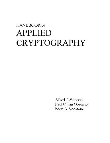 Handbook of Applied Cryptography