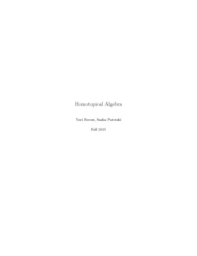 Homotopical Algebra [Lecture notes]