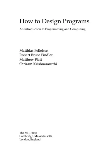 How to Design Programs. An Introduction to Computing and Programming