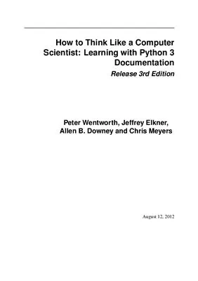 How to Think Like a Computer Scientist: Learning with Python 3