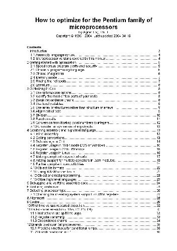 How to optimize for the Pentium family of microprocessors