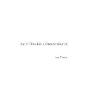 How to think like a computer scientist. Java version