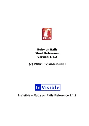 InVisible Ruby on Rails Reference 1.1.2