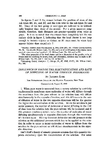 Influence of Ions on the Electrification and Rate of Diffusion of Water Through Membranes (1919)(en)