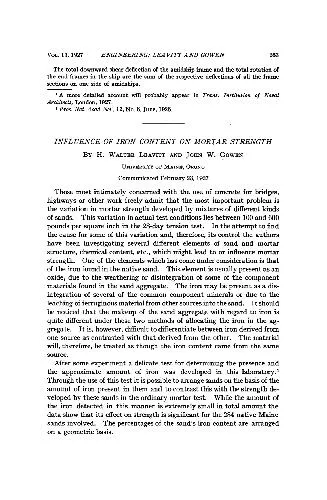 Influence of Iron Content on Mortar Strength