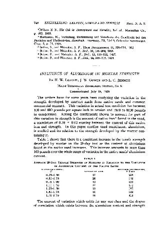 Influence of aluminium on mortar strength