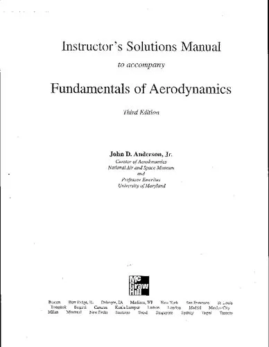 Instructor's Solutions Manual to accompany Fundamentals of Aerodynamics