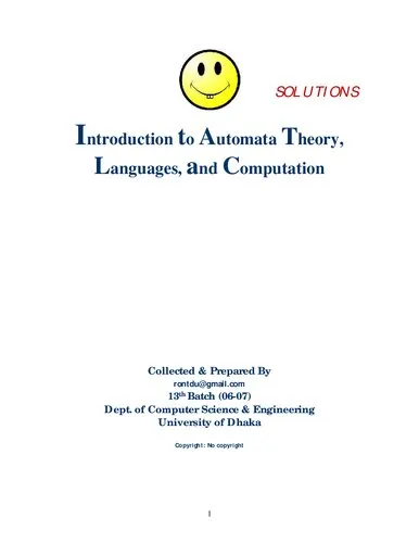 Introduction To Automata Theory, Languages, And Computation