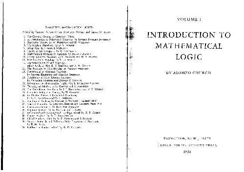 Introduction to Mathematical Logic, Volume 1. Princeton Mathematical Series (Pt.1)