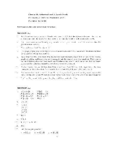 Introduction to Probability - Answers