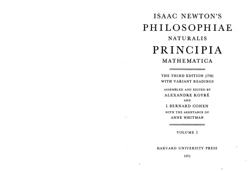 Isaac Newton's Philosoophiae naturalis Principia mathematica. The third edition with variant readings