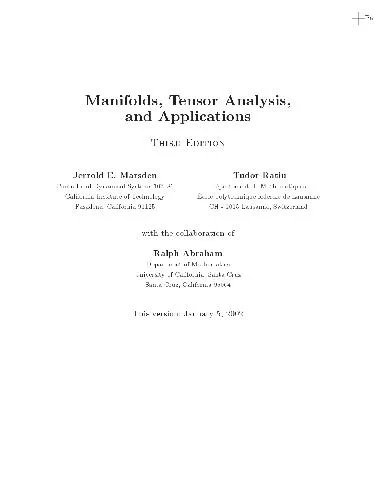 Jerrold E Marsden Tudor Ratiu Ralph Abraham Manifolds Tensor Analysis and Applications