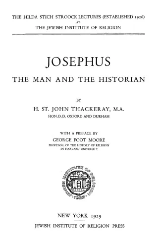 Josephus: The Man and the Historian