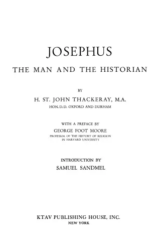 Josephus: The Man and the Historian (2nd edition with new introduction)