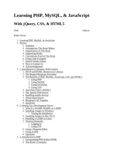 Learning PHP, MySQL & JavaScript: With jQuery, CSS & HTML5 (Early Release 5th)