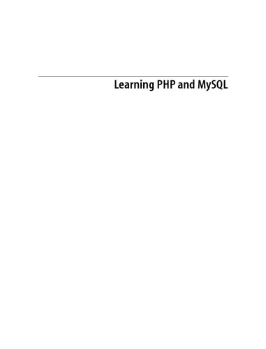 Learning PHP & MySQL: Step-by-Step Guide to Creating Database-Driven Web Sites