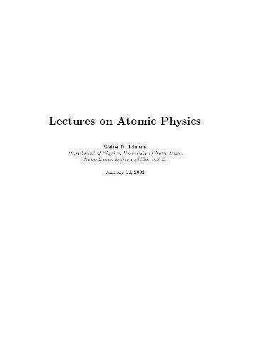 Lectures on atomic physics