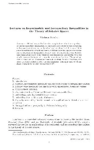 Lectures on isoperimetric and isocapacitary inequalities in the theory of Sobolev spaces