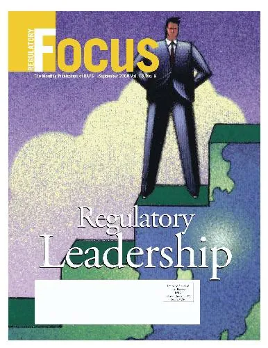 [Magazine] Regulatory Focus. 2008. Volume 13. Number 9 (September)