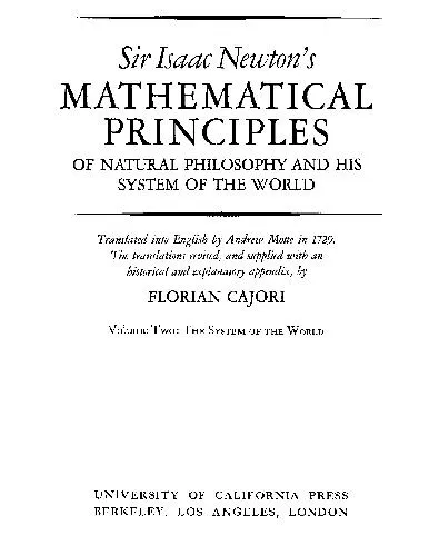 Mathematical Principles of Natural Philosophy II The System of the World