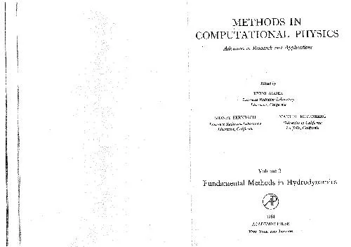 Methods in Computational Physics. Fundamental Methods in Hydrodynamics