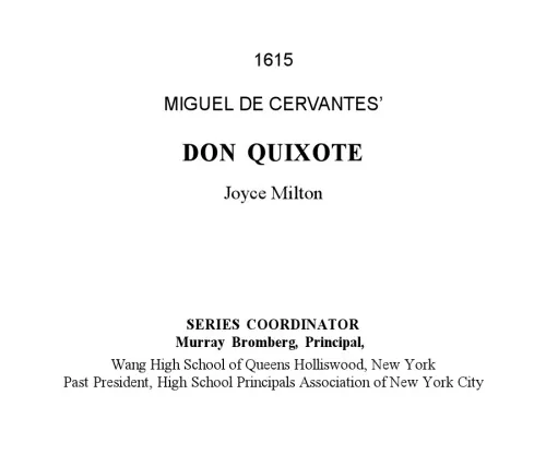 Miguel de Cervantes’ Don Quixote