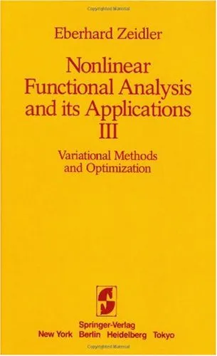 Nonlinear Functional Analysis and Its Applications III: Variational Methods and Optimization