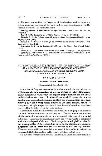 Notes on Stellar Statistics III. On the Calculation of a Mean Absolute Magnitude from Apparent Magnitudes, Angular Proper Motions and Linear Radial Velocities