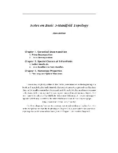 Notes on basic 3-manifold topology