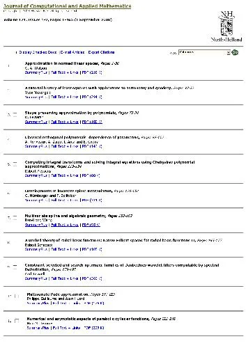 Numerical analysis 2000. Approximation theory