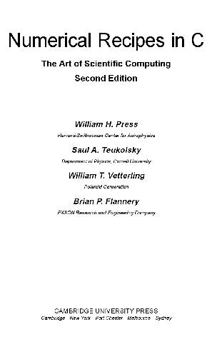 Numerical recipes in C: the art of scientific computing