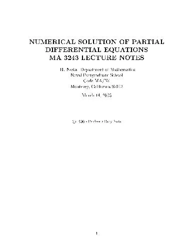 Numerical solution of partial differential equations (MA3243)