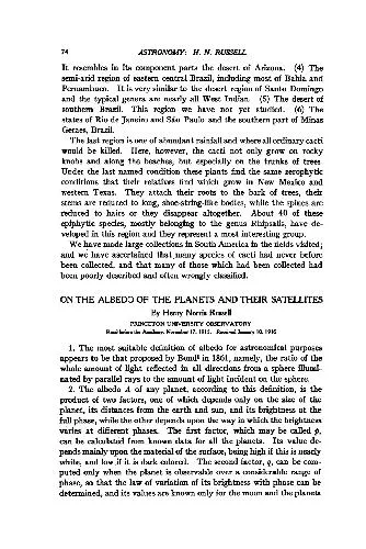 On the Albedo of the Planets and Their Satellites (1916)(en)(4s)