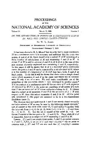 On the Separation of Points of a Continuous Curve by Arcs and Simple Closed Curves