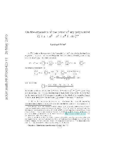 On the expansion of the power of any polynomial