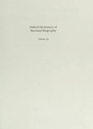 Oxford dictionary of national biography: from the earliest times to the year 2000 volume 23 Goss–Griffiths