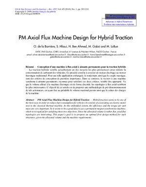 PM Axial Flux Machine Design for Hybrid Traction