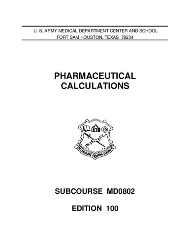 Pharmaceutical Calculations MD0802