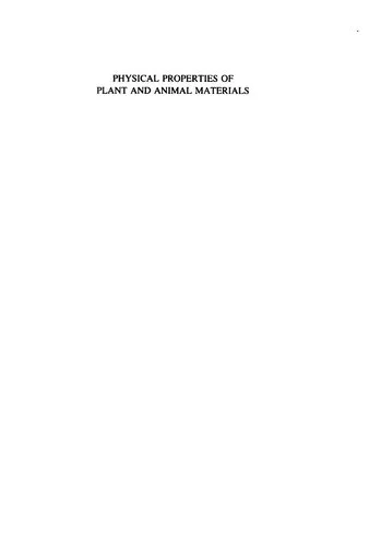 Physical properties of plant and animal materials : structure, physical characteristics, and mechanical properties