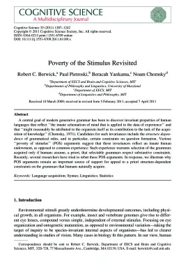 Poverty of the Stimulus Revisited