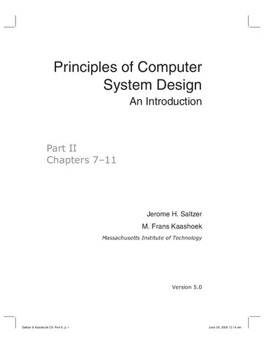 Principles of Computer System Design An Introduction Part II (MIT 6.004)