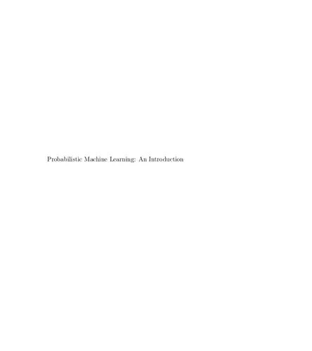 Probabilistic Machine Learning: An Introduction