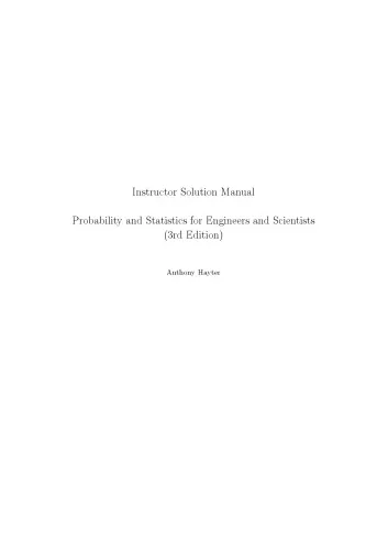 Probability and Statistics for Engineers and Scientists 3e Solutions