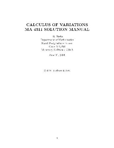 Problems and solutions for calculus of variations (MA4311)