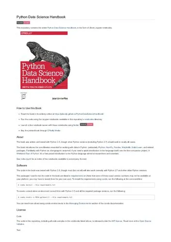 Python Data Science Handbook (Jupyter Notebook Version)