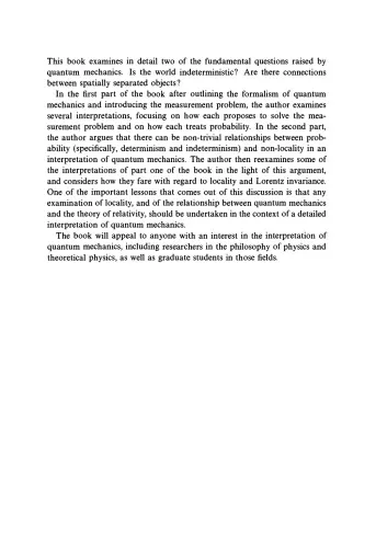 Cover of Quantum Chance and Non-locality: Probability and Non-locality in the Interpretations of Quantum Mechanics