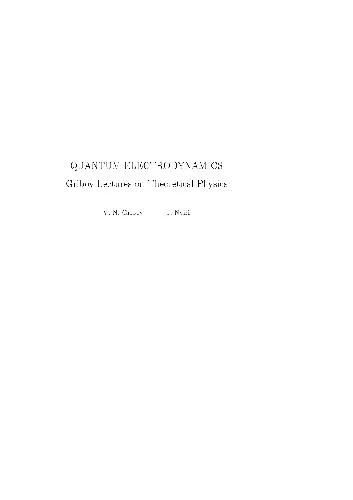 Cover of Quantum electrodynamics (Gribov's lectures on theoretical physics)
