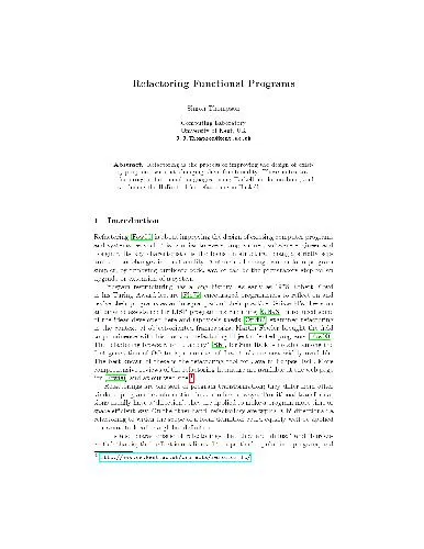 Refactoring functional programs